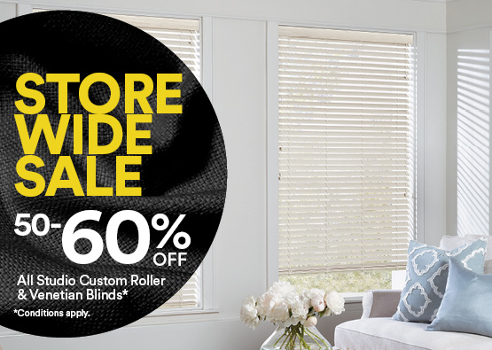 50-60% off Studio Custom Roller and Venetians Blinds*